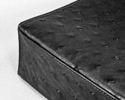 Bespoke Clutch Bag in Black Ostrich