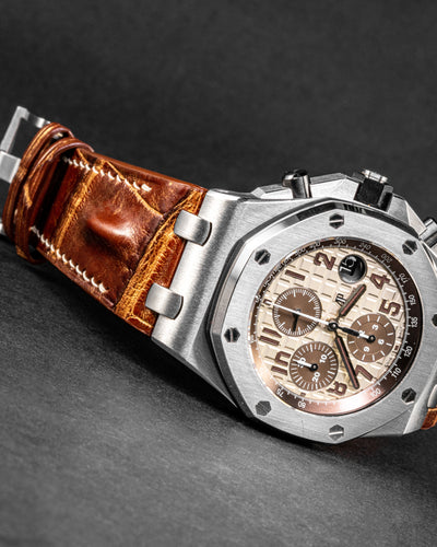 Bespoke Watch Strap in Bronze brushed Crocodile