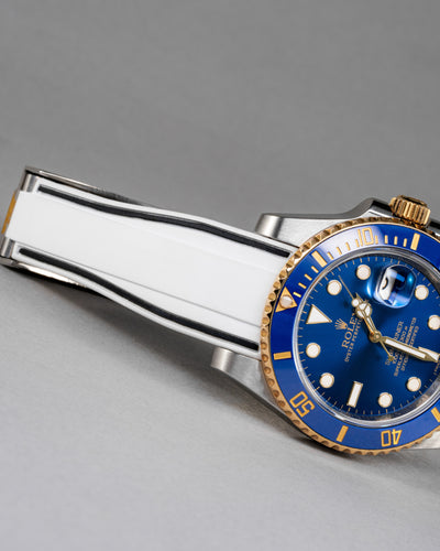 Solitaire Rubber straps in Snowy White for Rolex Submariner 116613