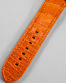 Bespoke Watch Strap in Volcano Orange Crocodile