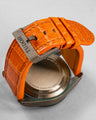 Bespoke Watch Strap in Volcano Orange Crocodile