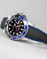 Solitaire Rubber straps in Classic Black for Rolex GMT-Master II Batman 116710BLNR