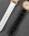 Bespoke Watch Strap In White & Black Crocodile