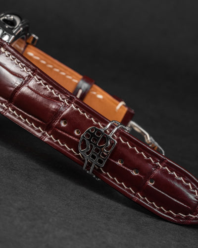 Bespoke Watch Strap in Reddish Brown Crocodile