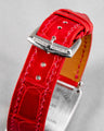 Bespoke Watch Strap in Ferrari Red Crocodile