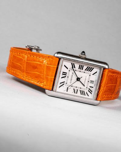 Bespoke Watch Strap in Orange Crocodile