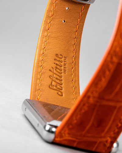 Bespoke Watch Strap in Orange Crocodile