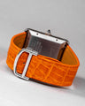 Bespoke Watch Strap in Orange Crocodile