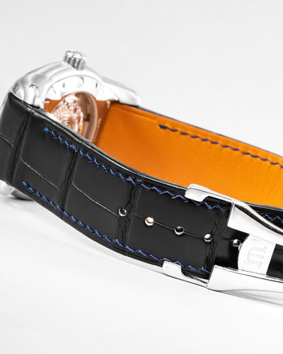 Bespoke Watch Strap in Black Crocodile