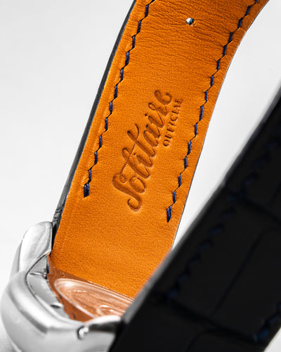 Bespoke Watch Strap in Black Crocodile