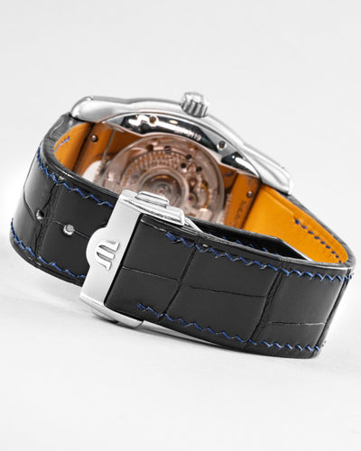 Bespoke Watch Strap in Black Crocodile