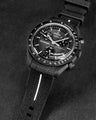 Solitaire Rubber straps in Godzilla Black for Omega x Swatch Mercury