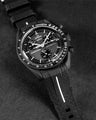 Solitaire Rubber straps in Godzilla Black for Omega x Swatch Mercury