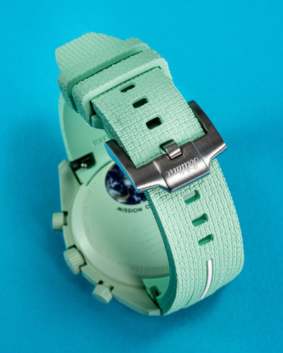 Solitaire Rubber straps in Avocado Green for Omega x Swatch Earth