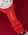 Solitaire Rubber straps in Scarlet Red for Omega x Swatch Mars