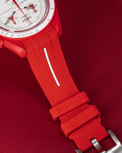 Solitaire Rubber straps in Scarlet Red for Omega x Swatch Mars