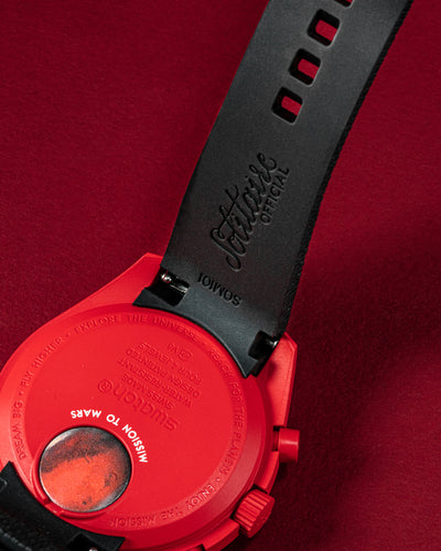 Solitaire Rubber straps in Godzilla Black for Omega x Swatch Mars