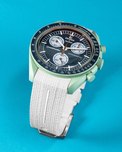 Solitaire Rubber straps in Arctic White for Omega x Swatch Earth