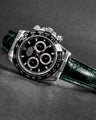 Bespoke Watch Strap in Hunter Green Crocodile