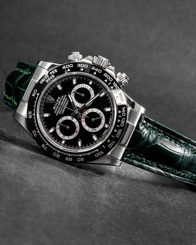 Bespoke Watch Strap in Hunter Green Crocodile