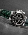 Bespoke Watch Strap in Hunter Green Crocodile