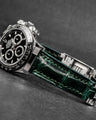 Bespoke Watch Strap in Hunter Green Crocodile