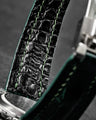 Bespoke Watch Strap in Hunter Green Crocodile