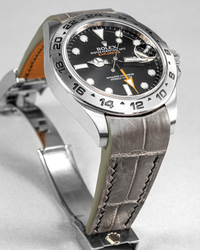 Bespoke Watch Strap in Stone Grey Crocodile