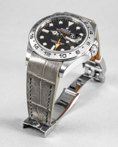 Bespoke Watch Strap in Stone Grey Crocodile