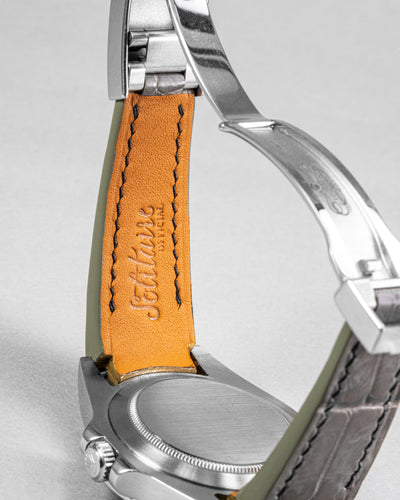 Bespoke Watch Strap in Stone Grey Crocodile