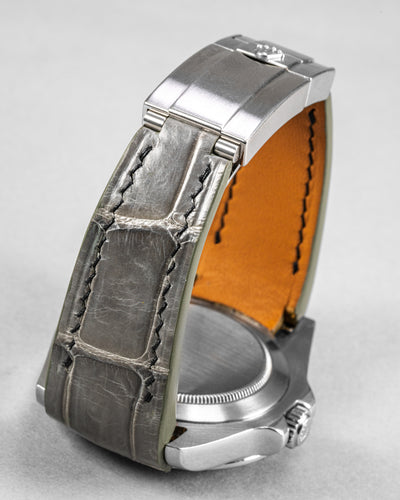 Bespoke Watch Strap in Stone Grey Crocodile