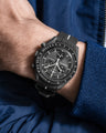 Solitaire Rubber straps in Godzilla Black for Omega x Swatch Mercury