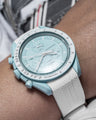 Solitaire Rubber straps in Arctic White for Omega x Swatch Uranus