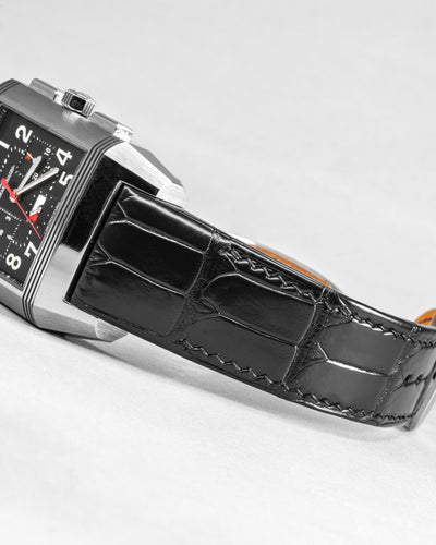 Bespoke Watch Strap In Black Crocodile