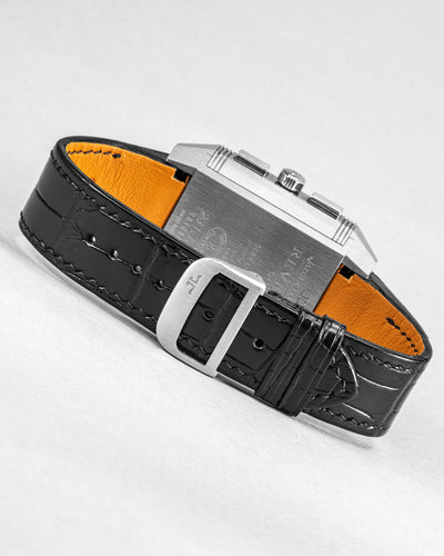 Bespoke Watch Strap In Black Crocodile