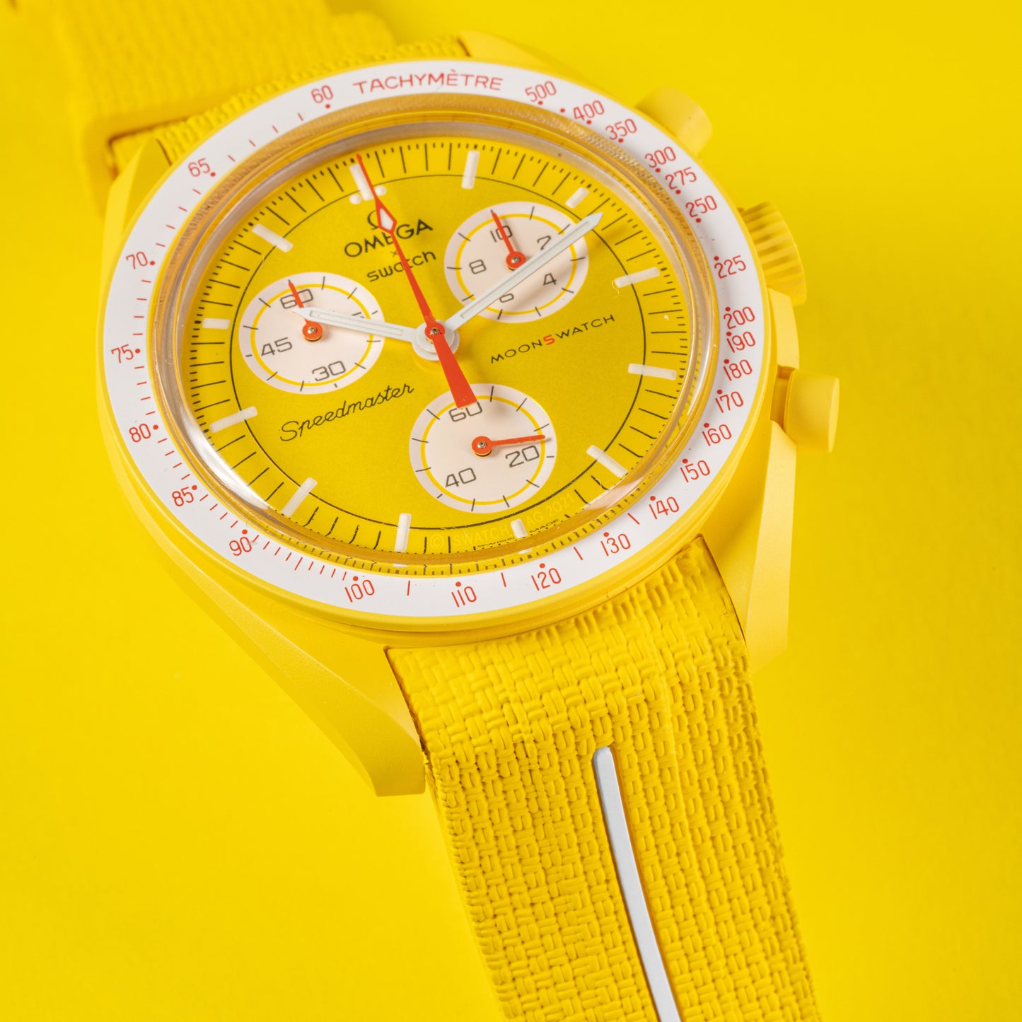 Solitaire Phoenix Yellow Rubber Strap for Omega