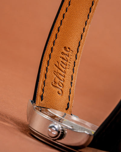 Bespoke Watch Strap In Black Crocodile