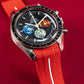 Solitaire Scarlet Red Rubber Strap for Omega