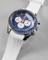 Solitaire Rubber straps in Arctic White for Omega Speedmaster