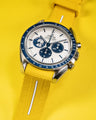 Solitaire Rubber straps in Phoenix Yellow for Omega Speedmaster