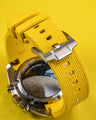 Solitaire Rubber straps in Phoenix Yellow for Omega Speedmaster