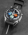 Solitaire Rubber straps in Godzilla Black for Omega Speedmaster