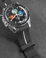 Solitaire Rubber straps in Godzilla Black for Omega Speedmaster