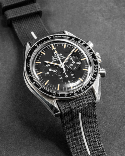 Solitaire Rubber straps in Godzilla Black for Omega Speedmaster
