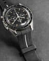 Solitaire Rubber straps in Godzilla Black for Omega Speedmaster