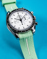 Solitaire Rubber straps in Avocado Green for Omega Speedmaster