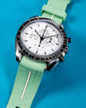 Solitaire Rubber straps in Avocado Green for Omega Speedmaster