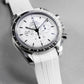 Solitaire Arctic White Rubber Strap for Omega