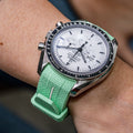 Solitaire Rubber straps in Avocado Green for Omega Speedmaster