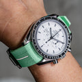 Solitaire Rubber straps in Avocado Green for Omega Speedmaster